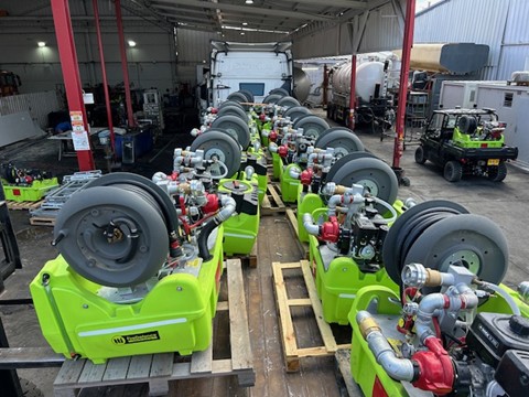 עשרות מערכות ניידות לכיבוי אש תוצרת TTI שסופקו לרשות הארצית לכבאות והצלה